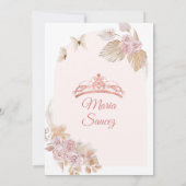 Boho Roze Jurk Mexicaanse Prinses Quinceañera Kaart (Achterkant)