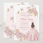 Boho Roze Jurk Mexicaanse Prinses Quinceañera Kaart (Voorkant / Achterkant)