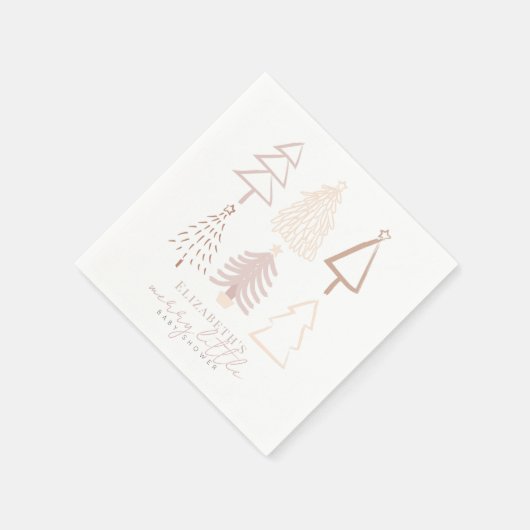 Boho roze kerstbomen Baby shower Servet (Hoek)