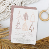 Boho roze kerstbomen drive-by Baby shower Kaart