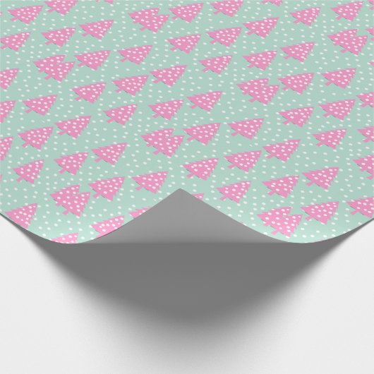 Boho Roze Kerstboom Cadeaupapier (Hoek)