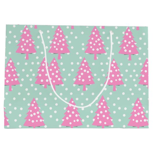 Boho Roze Kerstboom Groot Cadeauzakje (Achterkant)