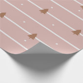 Boho Roze kerstboomschilfers met rotseinen Cadeaupapier (Hoek)