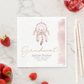 Boho Roze Klasse Jaar Afstudeerfeest Servet (Insitu)