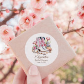 Boho Roze Kust Cowgirl Laarzen Bruidsfeest Ronde Sticker