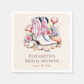 Boho Roze Kust Cowgirl Laarzen Bruidsfeest Servet (Voorkant)