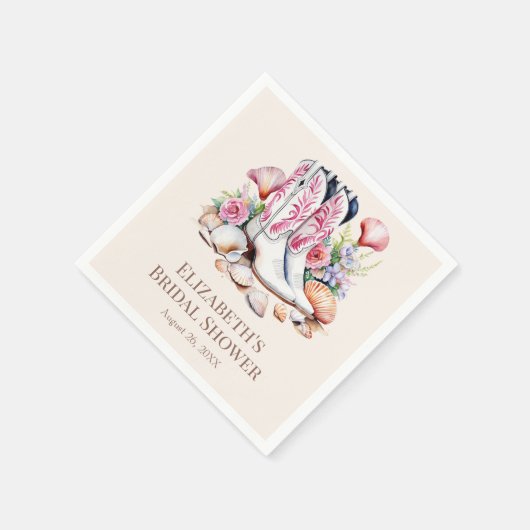 Boho Roze Kust Cowgirl Laarzen Bruidsfeest Servet (Hoek)