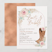 Boho Roze Laarzen en Bruisende Bruiloftsborrel Kaart (Voorkant / Achterkant)