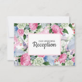 Boho roze lavendel blauwe weide BRUILOFT RECEPTIE RSVP Kaartje (Voorkant)