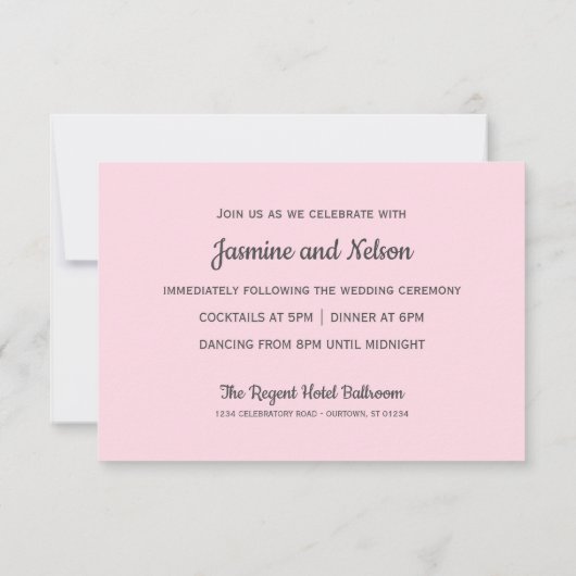 Boho roze lavendel blauwe weide BRUILOFT RECEPTIE RSVP Kaartje (Achterkant)