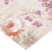 boho roze lavender koraalflorale strepen tafelkleed (Gekanteld)
