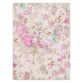 boho roze lavender koraalflorale strepen tafelkleed (Voorkant)