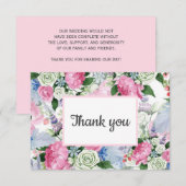 Boho roze lila blauw Bloemenpost BRUILOFT gunst RSVP Kaartje (Voorkant / Achterkant)