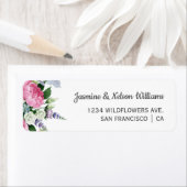 Boho Roze Lila wilde bloemen bruiloft gepersonalis Etiket (Insitu)