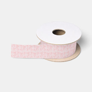 Boho Roze Lint Boogjes Patroon Op Poeder Blozen Ro