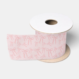 Boho Roze Lint Boogjes Patroon Op Poeder Blozend R