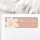 Boho Roze Madelief Bloem Retouradres Sticker (Insitu)