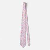 Boho Roze Madeliefjes Bloemen Patroon Stropdas (Voorkant)
