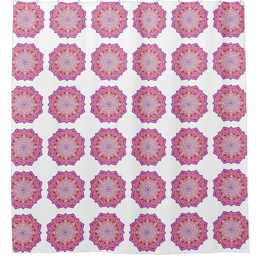 boho roze mandala douchegordijn (Voorkant)