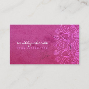 Boho Roze Mandala Yoga Wellness Instructrice Meisj Visitekaartje