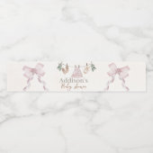 Boho Roze Meisje Babykleding Baby shower Welkom Waterfles Etiket (Enkel label)