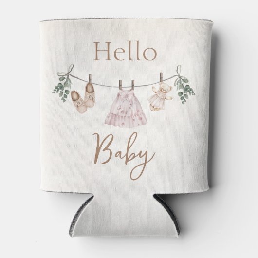 Boho roze Meisje Babykleding Blikjeskoeler (Voorkant)