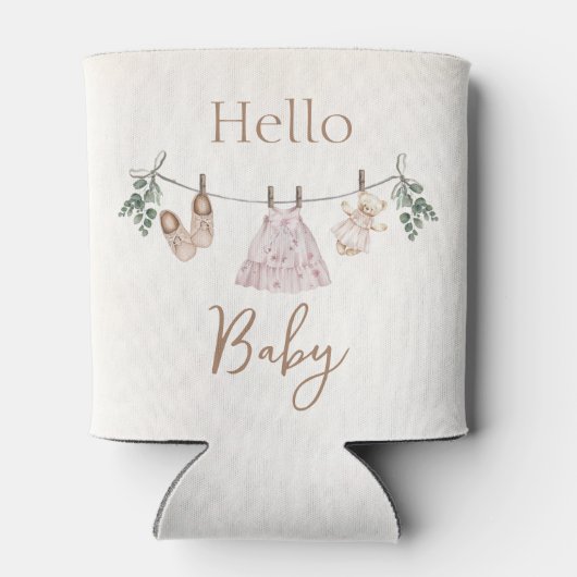 Boho roze Meisje Babykleding Blikjeskoeler (Achterkant)