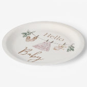 Boho roze Meisje Babykleding Papieren Bordje (Gekanteld)