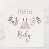 Boho roze Meisje Babykleding Wijn Etiket (Enkel label)