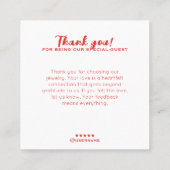 Boho roze minimalistische kunst sieraden display vierkante visitekaartje (Achterkant)