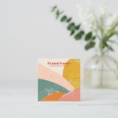 Boho roze minimalistische kunst sieraden display vierkante visitekaartje (Staand voorkant)