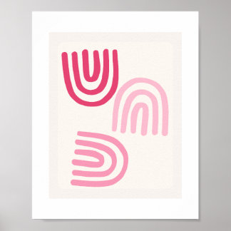Boho Roze Minimalistische muurkunst poster