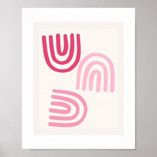 Boho Roze Minimalistische muurkunst poster (Voorkant)