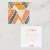 Boho roze mix minimalistische kunst oorbel display vierkante visitekaartje (Voorkant / Achterkant)