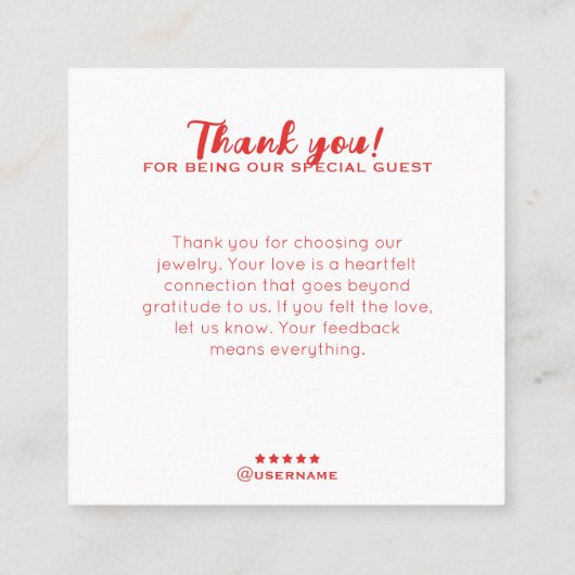 Boho roze mix minimalistische kunst oorbel display vierkante visitekaartje (Achterkant)