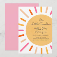 Boho roze onze kleine zonnige verjaardag