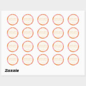 Boho Roze Oranje Abstract Aangepaste Bruidsdouche Ronde Sticker (Vel)