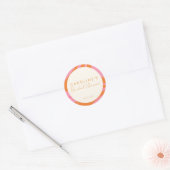 Boho Roze Oranje Abstract Aangepaste Bruidsdouche Ronde Sticker (Envelop)