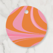 Boho Roze Oranje Abstract Huwelijksfeest Bedankjes Labels (Achterkant)