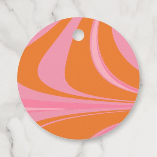 Boho Roze Oranje Abstract Huwelijksfeest Bedankjes Labels (Achterkant)