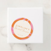 Boho Roze Oranje Abstract Huwelijksfeest Bedankjes Labels (In situ)