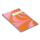Boho Roze Oranje Abstract Marmer Persoonlijk  Notitieboek (Rechterzijde)