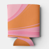 Boho Roze Oranje Abstracte Aangepaste Bruidsdouche Blikjeskoeler (Achterkant)