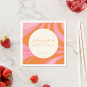 Boho Roze Oranje Abstracte Op Maat Gemaakte Bruids Servet (Insitu)