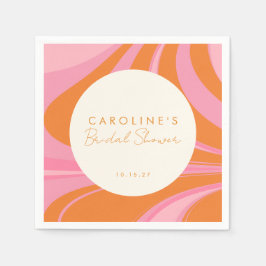 Boho Roze Oranje Abstracte Op Maat Gemaakte Bruids Servet