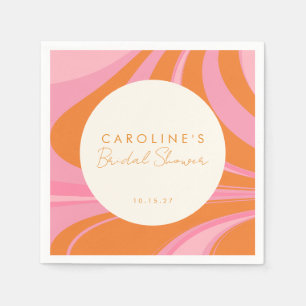 Boho Roze Oranje Abstracte Op Maat Gemaakte Bruids Servet