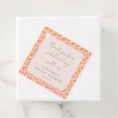 Boho Roze Oranje Bloem Bruiloft Dank Je Bedankjes Labels (In situ)