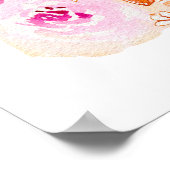 Boho Roze Oranje Bloemen Bruiloft Verwelkoming Poster (Hoek)