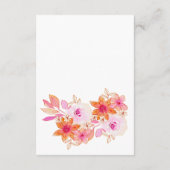 Boho Roze Oranje Bloemen Bruiloftsdouche Voor De B Advieskaart (Achterkant)