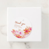 Boho Roze Oranje Bloemen Douche Bedankt Bedankjes Labels (In situ)